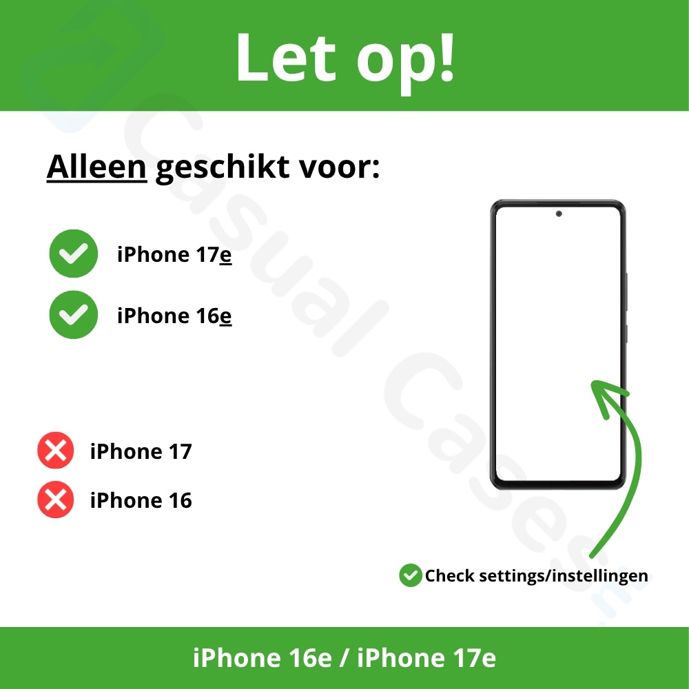 iPhone 17e / iPhone 16e luxe echt leren bookcase hoesje - Magnetische sluiting - Zwart