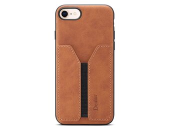 Denior iPhone 17e / iPhone 16e hoesje - Backcover met kaarthouder - Bruin