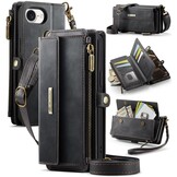 iPhone 17e / iPhone 16e hoesje portemonnee tasje - Zwart