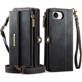 iPhone 17e / iPhone 16e hoesje portemonnee tasje - Zwart
