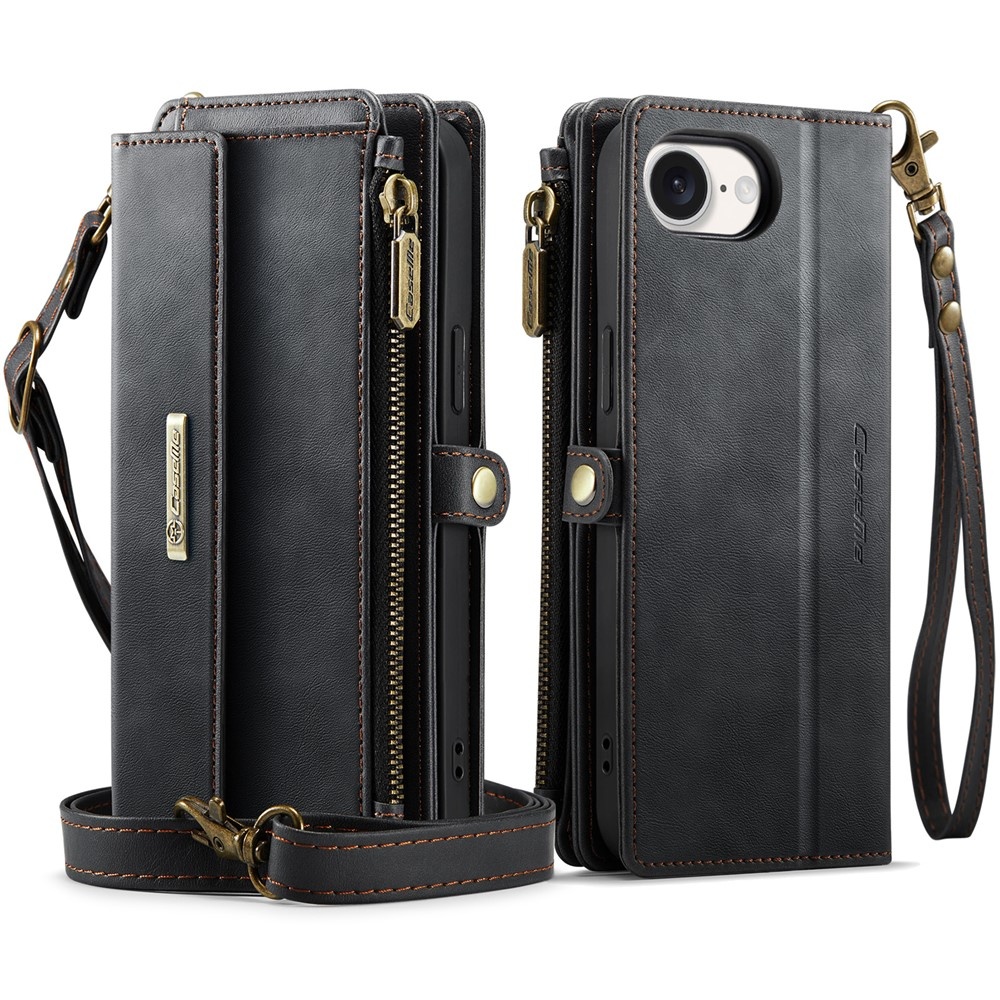 iPhone 17e / iPhone 16e hoesje portemonnee tasje - Zwart