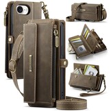 iPhone 17e / iPhone 16e hoesje portemonnee tasje - Bruin