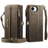 iPhone 17e / iPhone 16e hoesje portemonnee tasje - Bruin