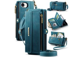 Caseme iPhone 17e / iPhone 16e hoesje - portemonnee tasje - Blauw