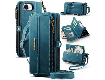 Caseme iPhone 17e / iPhone 16e hoesje - portemonnee tasje - Blauw