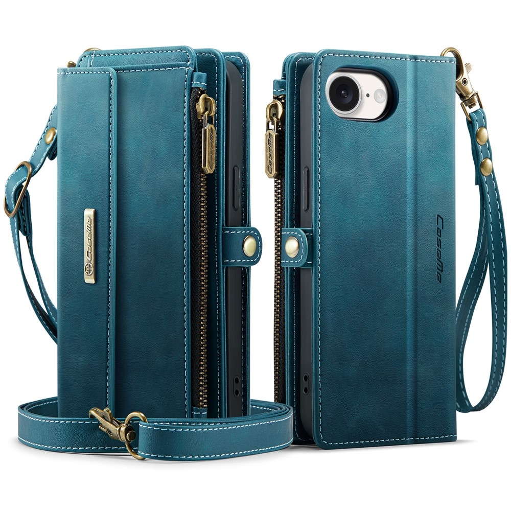 iPhone 17e / iPhone 16e hoesje portemonnee tasje - Blauw