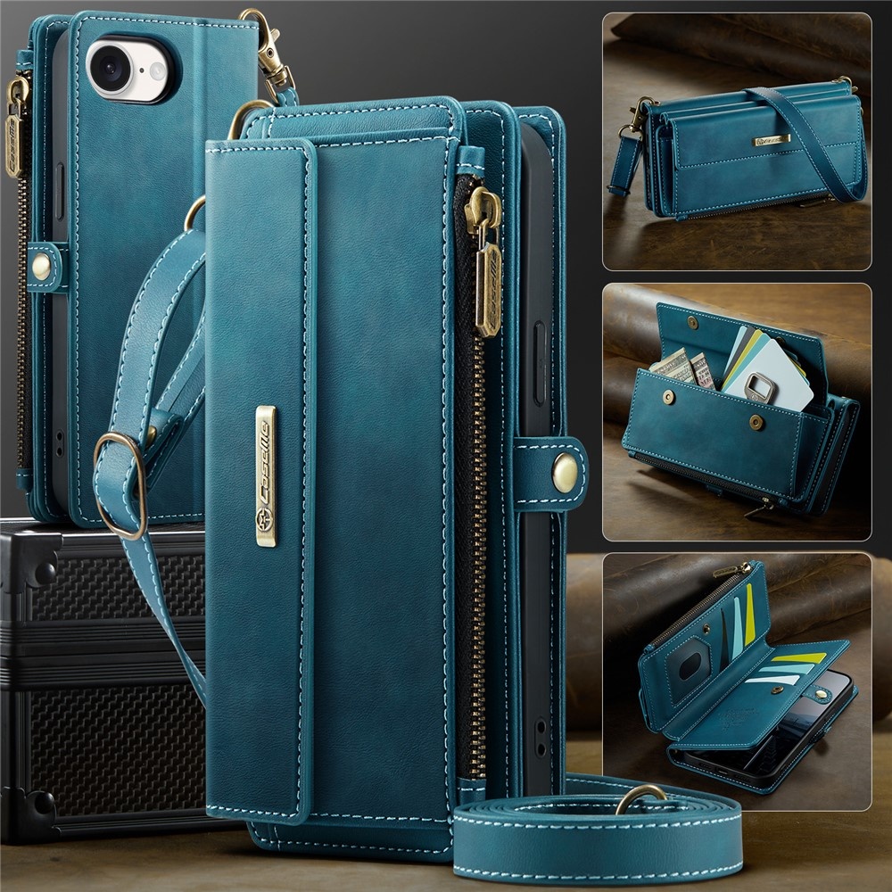 iPhone 17e / iPhone 16e hoesje portemonnee tasje - Blauw