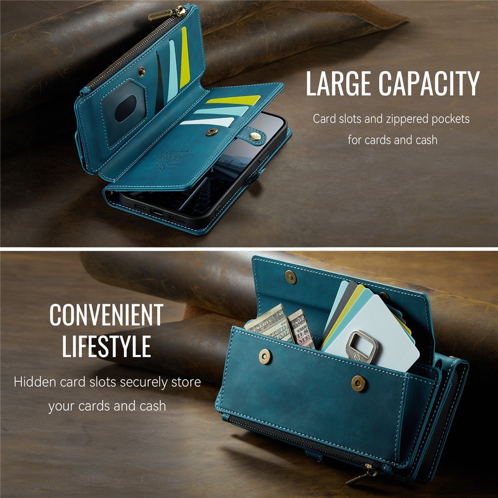 iPhone 17e / iPhone 16e hoesje portemonnee tasje - Blauw