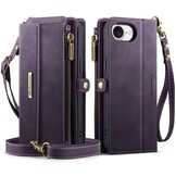 iPhone 17e / iPhone 16e hoesje portemonnee tasje - Paars