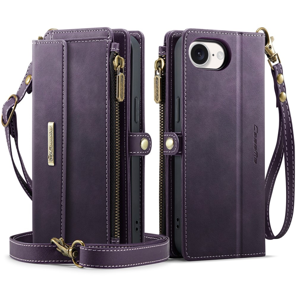 iPhone 17e / iPhone 16e hoesje portemonnee tasje - Paars