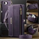 iPhone 17e / iPhone 16e hoesje portemonnee tasje - Paars
