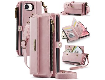Caseme iPhone 17e / iPhone 16e hoesje - portemonnee tasje - Lichtroze