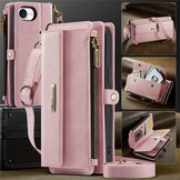 iPhone 17e / iPhone 16e hoesje portemonnee tasje - Lichtroze