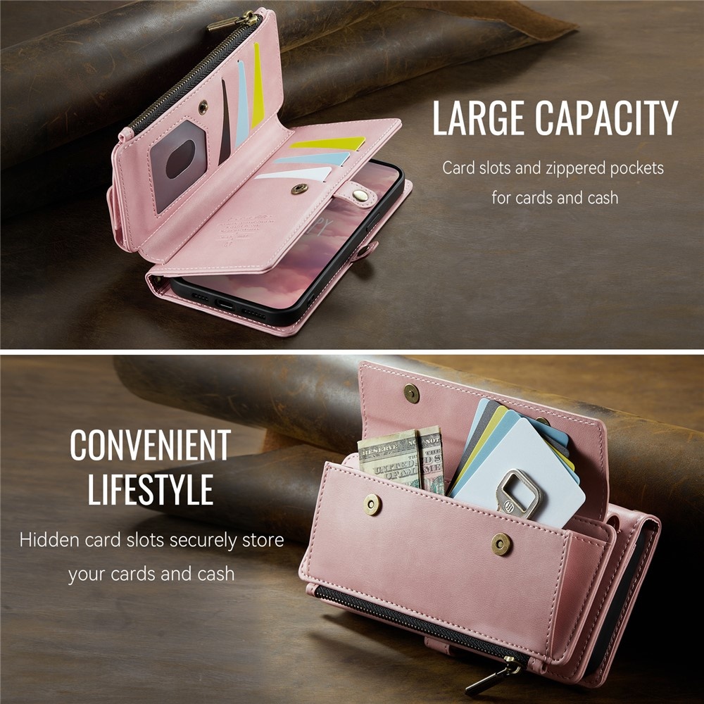 iPhone 17e / iPhone 16e hoesje portemonnee tasje - Lichtroze