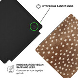 Kobo Libra Colour Hoesje - Vegan Saffiano Leren Sleep Cover - Met Handband en Auto Wake/Sleep - Oh Deer!