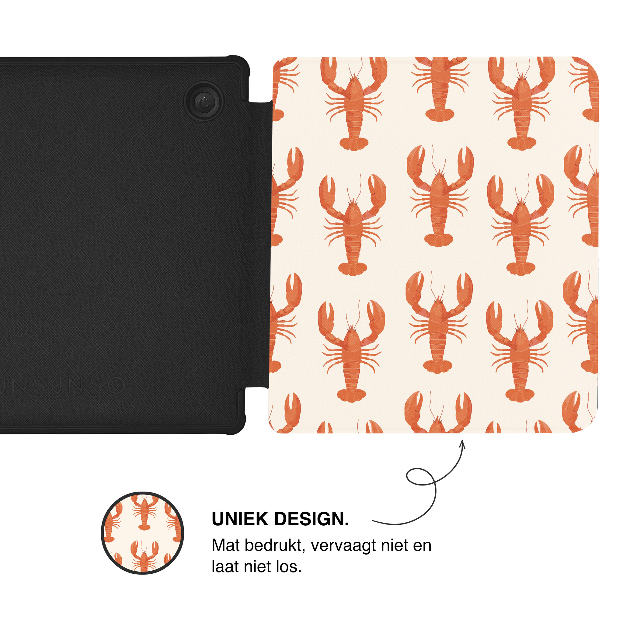 Kobo Libra Colour Hoesje - Vegan Saffiano Leren Sleep Cover - Met Handband en Auto Wake/Sleep - Catch of the Day