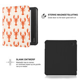 Kobo Libra Colour Hoesje - Vegan Saffiano Leren Sleep Cover - Met Handband en Auto Wake/Sleep - Catch of the Day