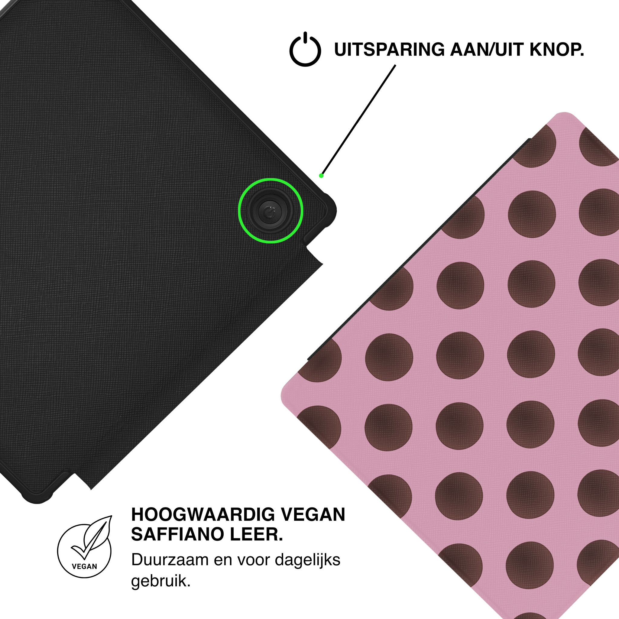 Kobo Libra Colour Hoesje - Vegan Saffiano Leren Sleep Cover - Met Handband en Auto Wake/Sleep - Summer Blush