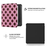 Kobo Libra Colour Hoesje - Vegan Saffiano Leren Sleep Cover - Met Handband en Auto Wake/Sleep - Summer Blush