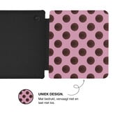 Kobo Libra Colour Hoesje - Vegan Saffiano Leren Sleep Cover - Met Handband en Auto Wake/Sleep - Summer Blush