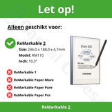 ReMarkable 2 Slim magnetisch cover PU leer hoes - Zwart