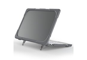 Lunso MacBook Neo - Armor cover hoes met pootjes - case - Grijs
