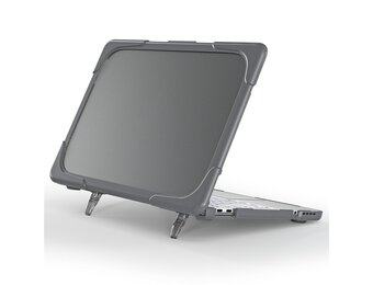 Lunso MacBook Neo - Armor cover hoes met pootjes - case - Grijs