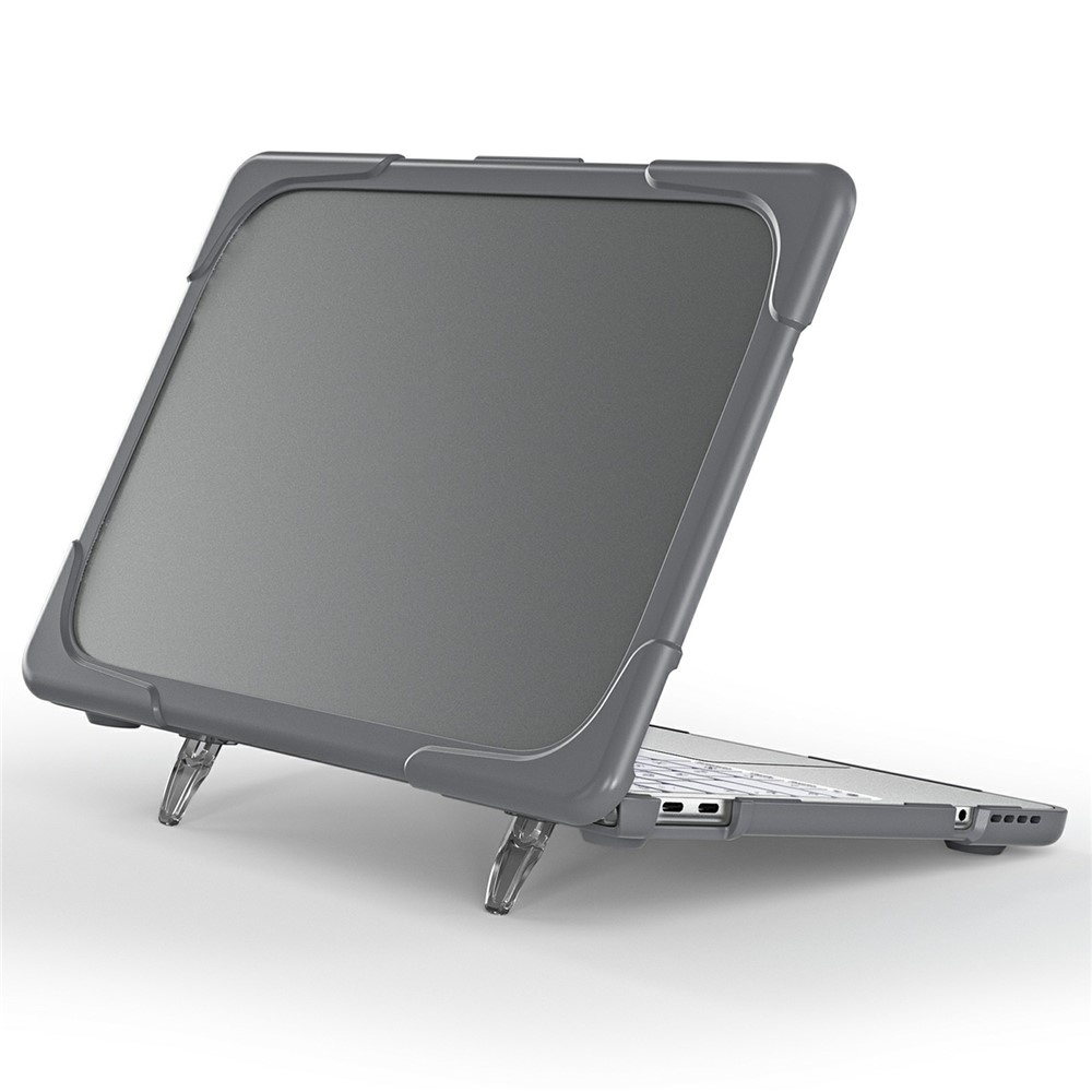 Lunso MacBook Neo - Armor cover hoes met pootjes - case - Grijs