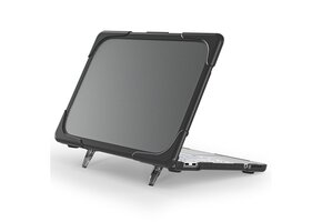 Lunso MacBook Neo - Armor cover hoes met pootjes - case - Zwart