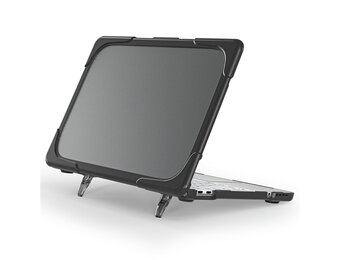 Lunso MacBook Neo - Armor cover hoes met pootjes - case - Zwart