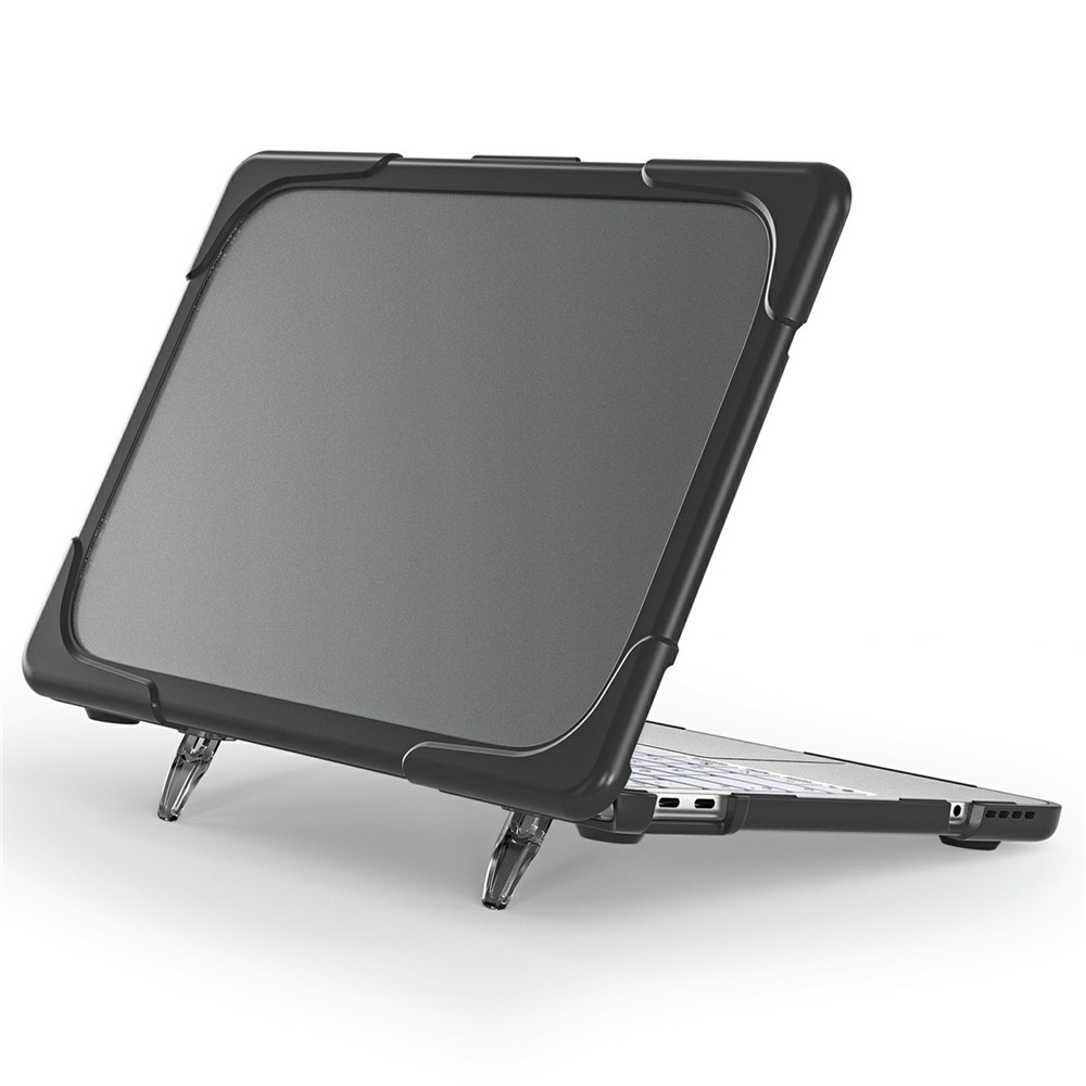 Lunso MacBook Neo - Armor cover hoes met pootjes - case - Zwart