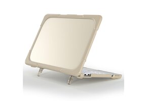 Lunso MacBook Neo - Armor cover hoes met pootjes - case - Beige