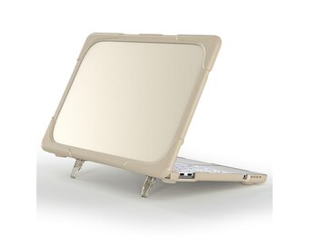 Lunso MacBook Neo - Armor cover hoes met pootjes - case - Beige