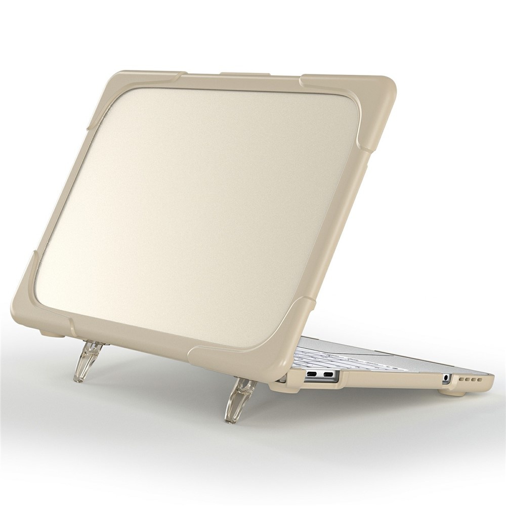 Lunso MacBook Neo - Armor cover hoes met pootjes - case - Beige