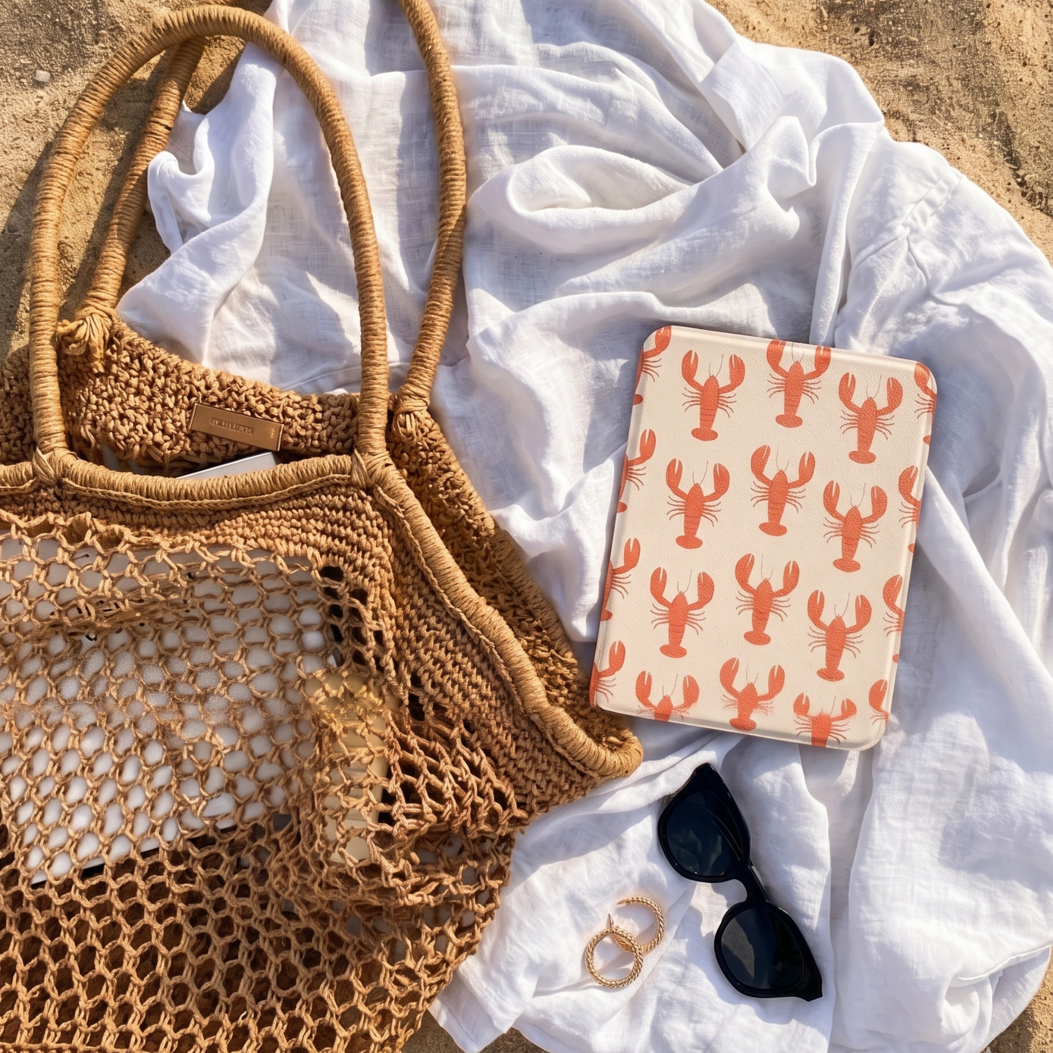 Kobo Libra Colour Hoesje - Vegan Saffiano Leren Sleep Cover - Met Handband en Auto Wake/Sleep - Catch of the Day