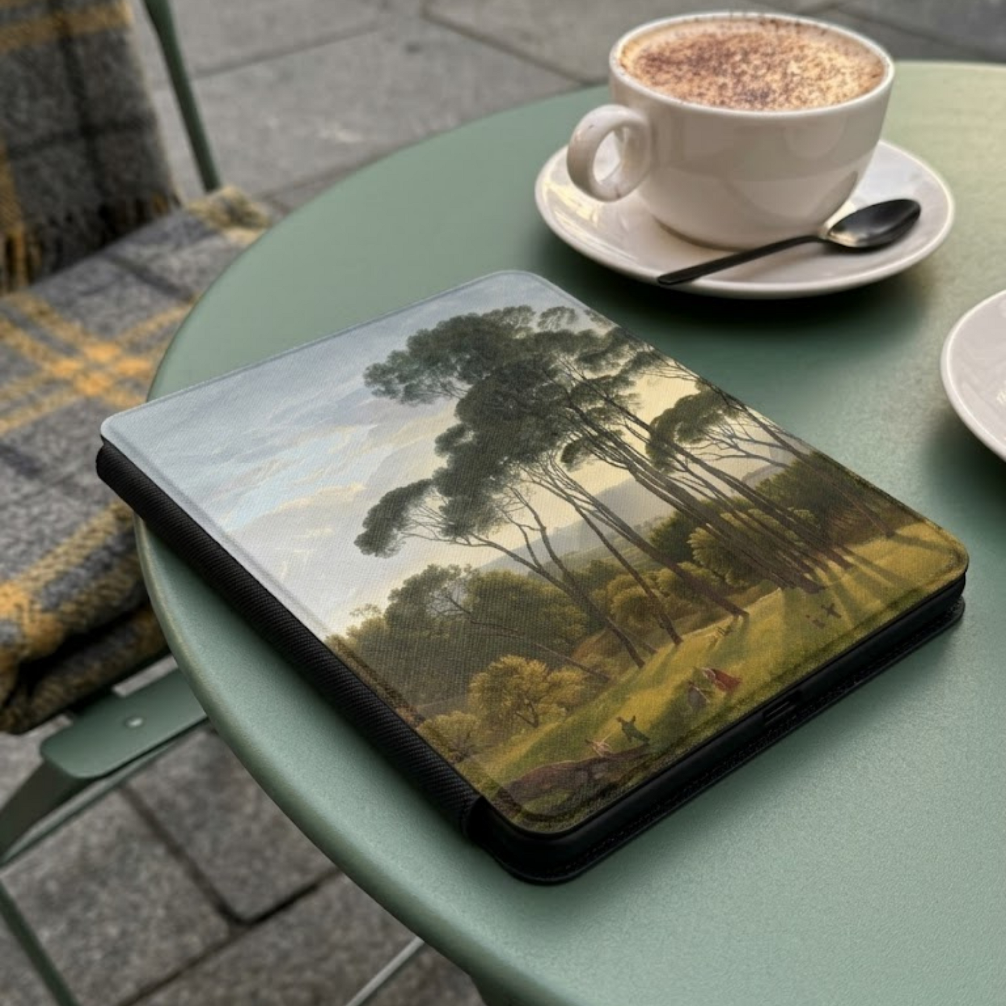 Kobo Libra Colour Hoesje - Vegan Saffiano Leren Sleep Cover - Met Handband en Auto Wake/Sleep - Italian Landscape