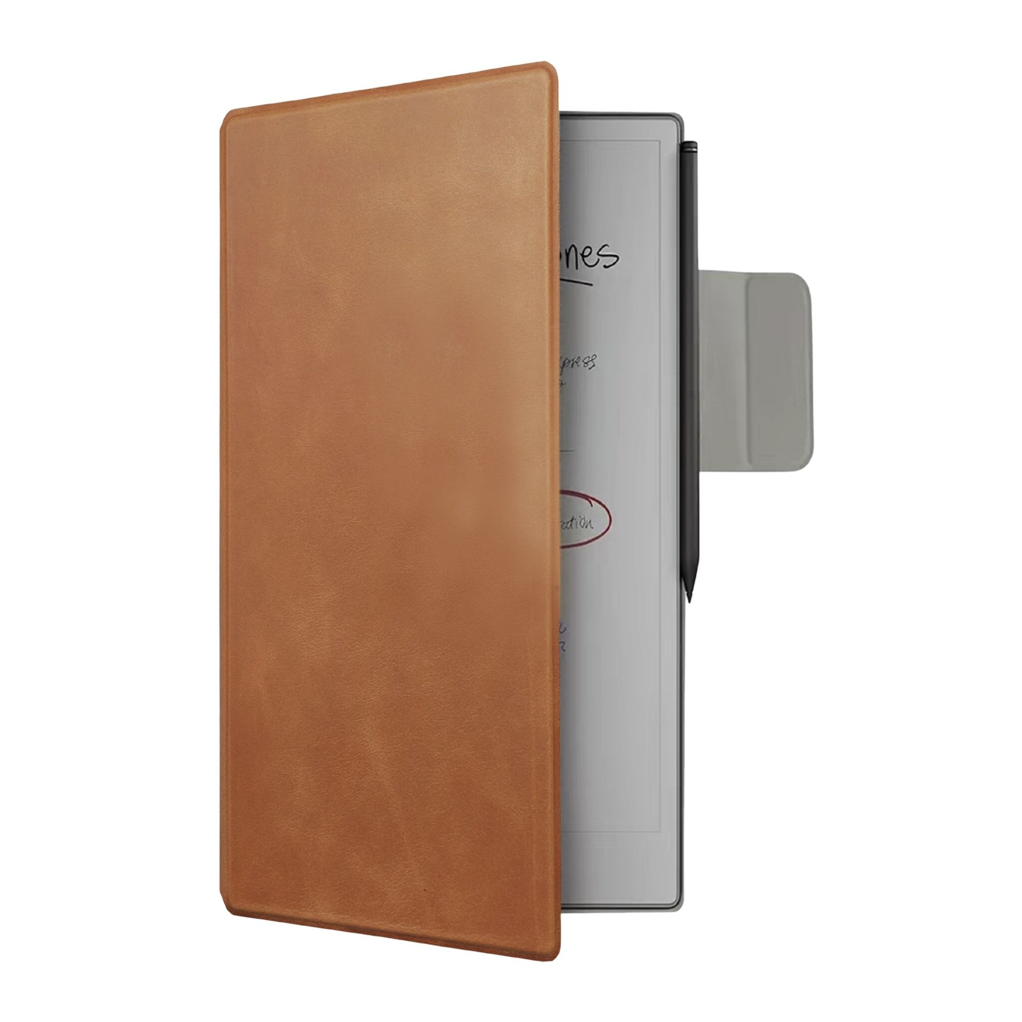 ReMarkable Paper Pro Move Slim magnetisch echt leren cover hoes – Cognac