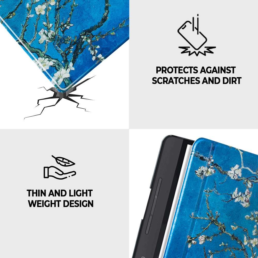 Kobo Libra H20 hoes (7 inch) Sleepcover - Van Gogh Amandelbloesem