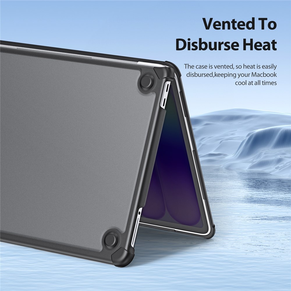 MacBook Neo Armor Pattern cover hoes - Zwart