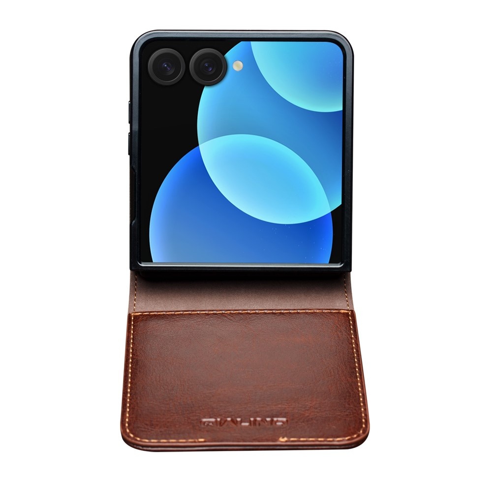 Samsung Galaxy Z Flip 8 leren Flipcase hoesje - Donkerbruin