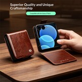 Samsung Galaxy Z Flip 8 leren Flipcase hoesje - Donkerbruin