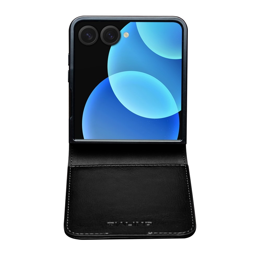 Samsung Galaxy Z Flip 8 leren Flipcase hoesje - Zwart