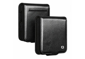 Qialino Samsung Galaxy Z Flip 8 hoesje - Leren Flipcase - Zwart