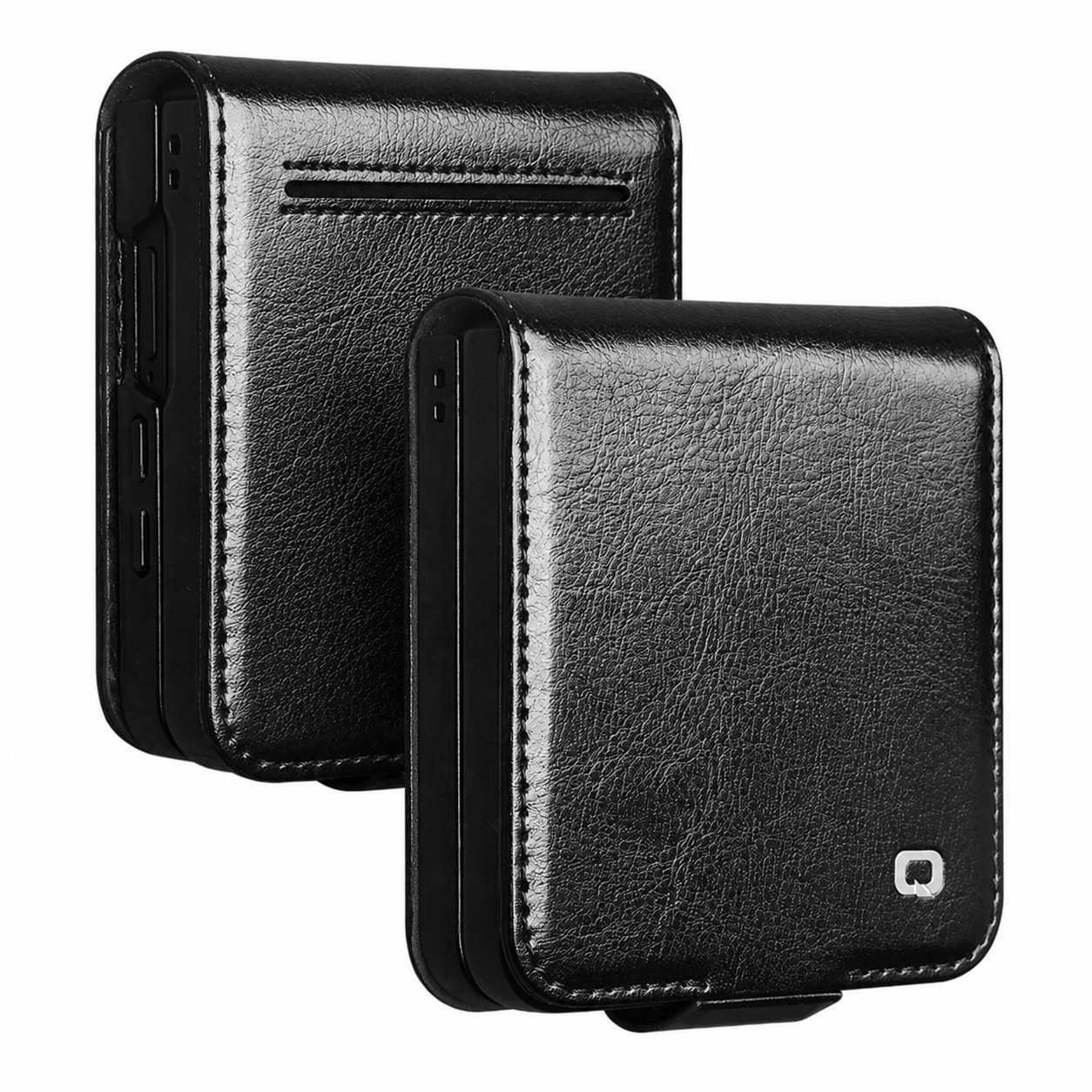 Samsung Galaxy Z Flip 8 leren Flipcase hoesje - Zwart