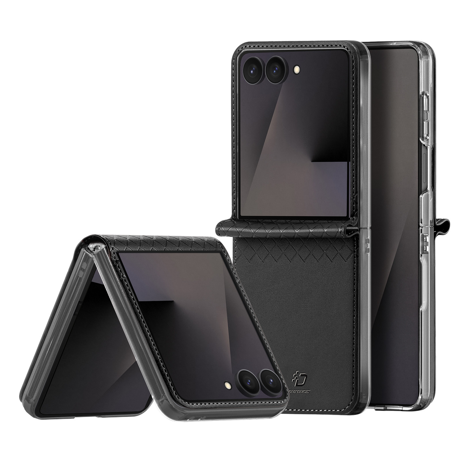 Dux Ducis Samsung Galaxy Z Flip 8 Leren hoes - backcover - Zwart