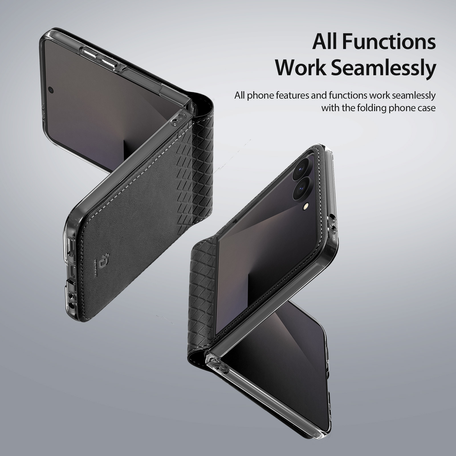 Samsung Galaxy Z Flip 8 Leren hoes Backcover - Zwart