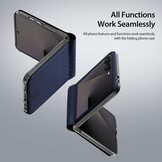 Samsung Galaxy Z Flip 8 Leren hoes Backcover - Donkerblauw