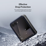 Samsung Galaxy Z Flip 8 Leren hoes Backcover - Donkerblauw