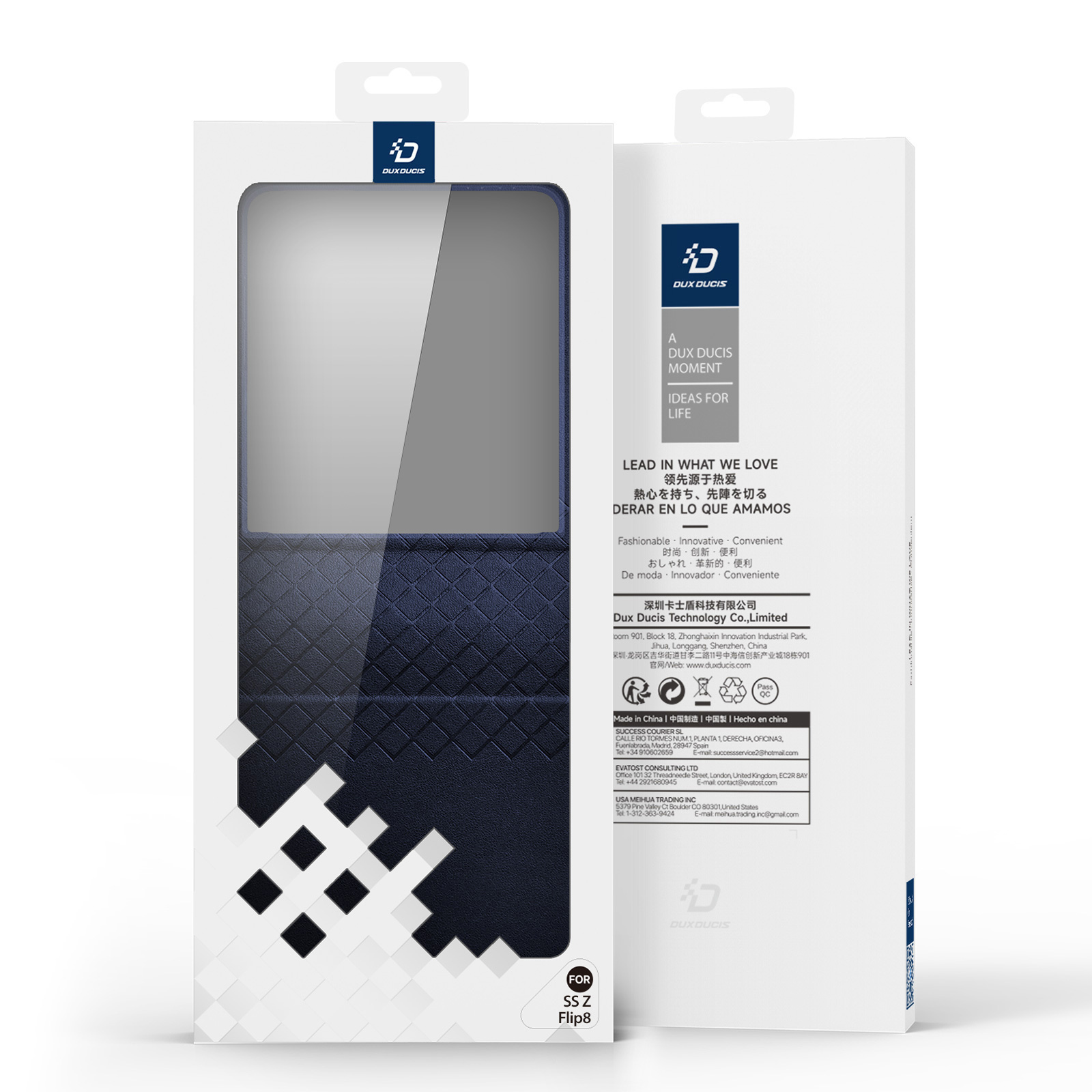 Samsung Galaxy Z Flip 8 Leren hoes Backcover - Donkerblauw