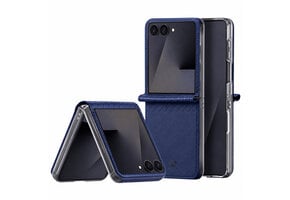 Dux Ducis Samsung Galaxy Z Flip 8 Leren hoes - backcover - Donkerblauw